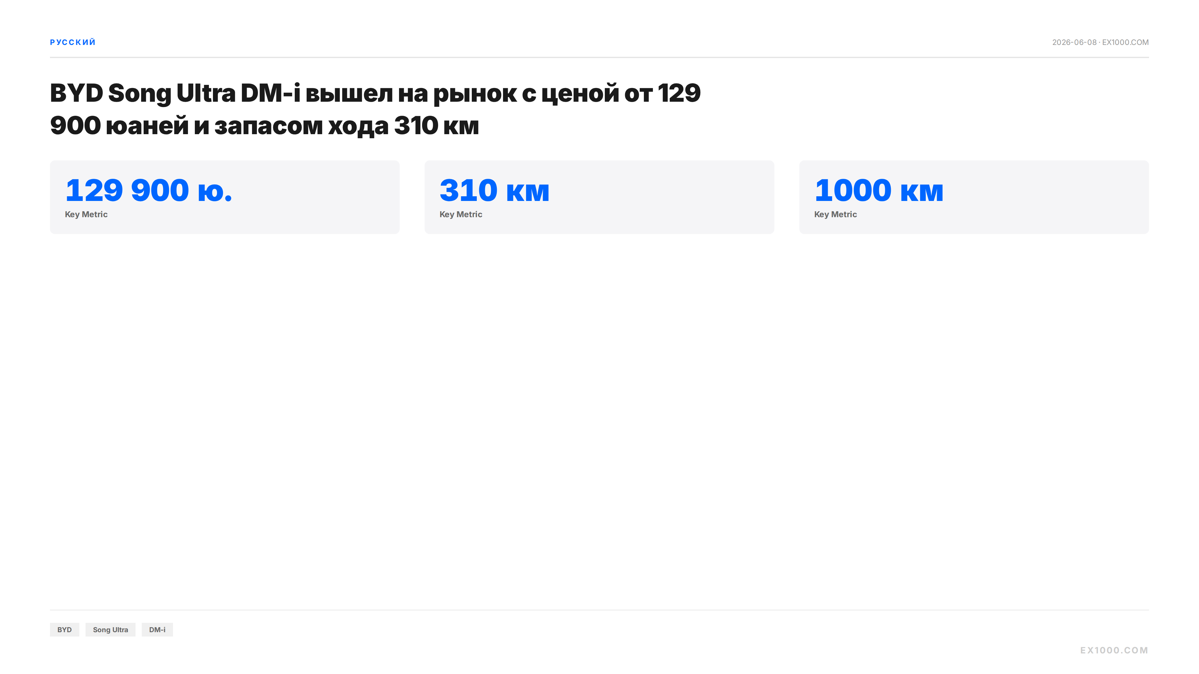 BYD Song Ultra DM-i вышел на рынок с ценой от 129 900 юаней и запасом хода 310 км